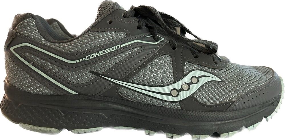 Saucony Cohesion II Running Shoes Women's 9 Gray Mesh Low Top Sneaker S10427-1